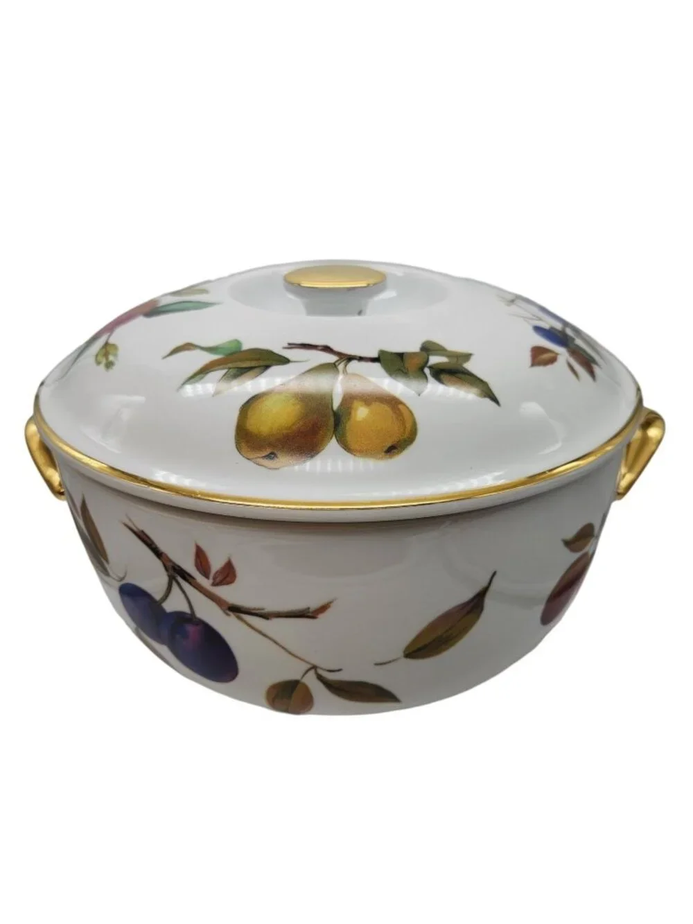 Vtg Royal Worcester Evesham Covered Casserole Dish 2Qt England w/ Box Unused